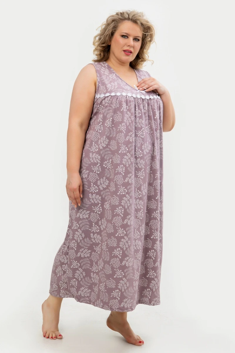 Сорочка С431БР (Иветта серый, сиреневый)