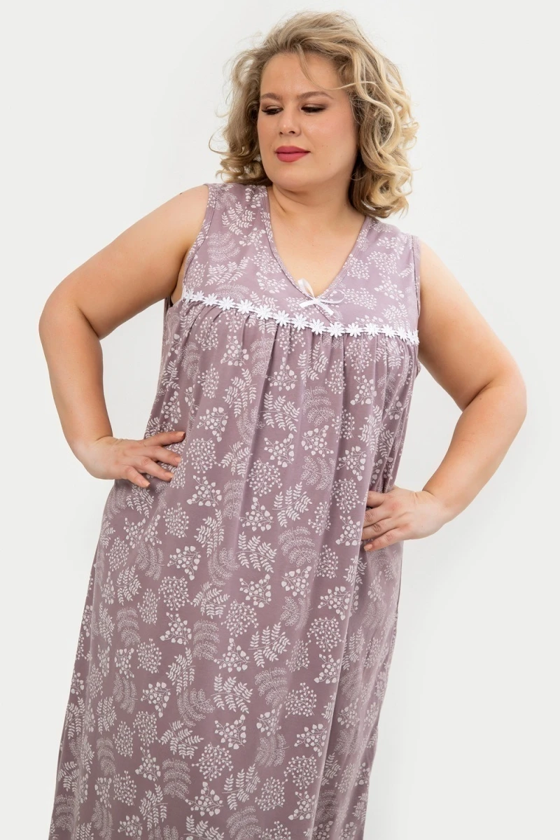 Сорочка С431БР (Иветта серый, сиреневый)