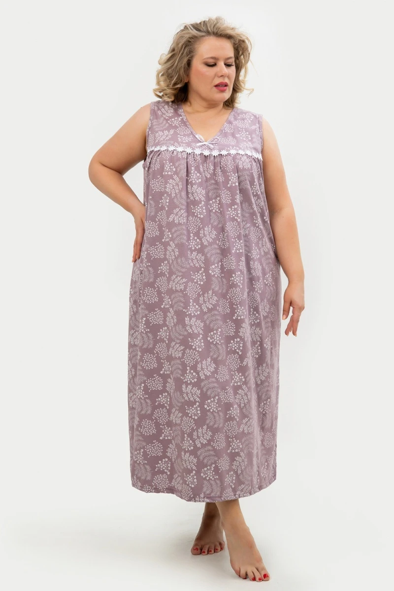 Сорочка С431БР (Иветта серый, сиреневый)