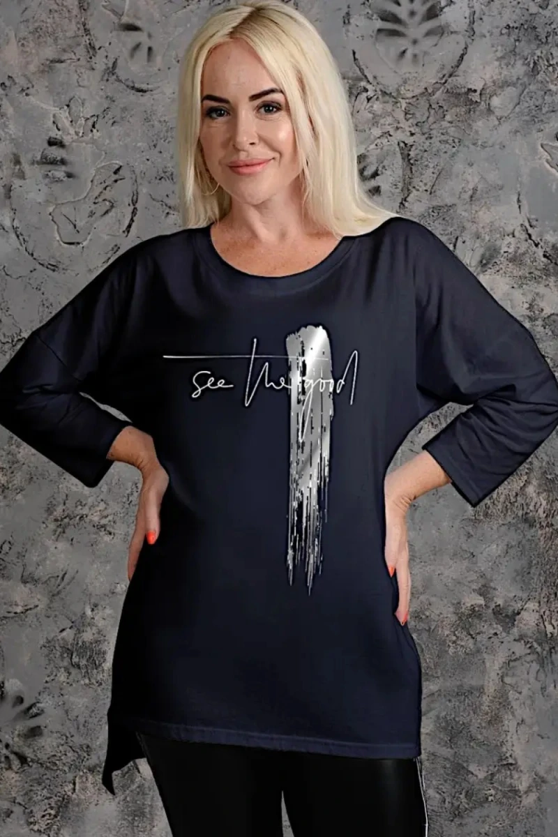 Туника 7164 (темно-синий+серебро)