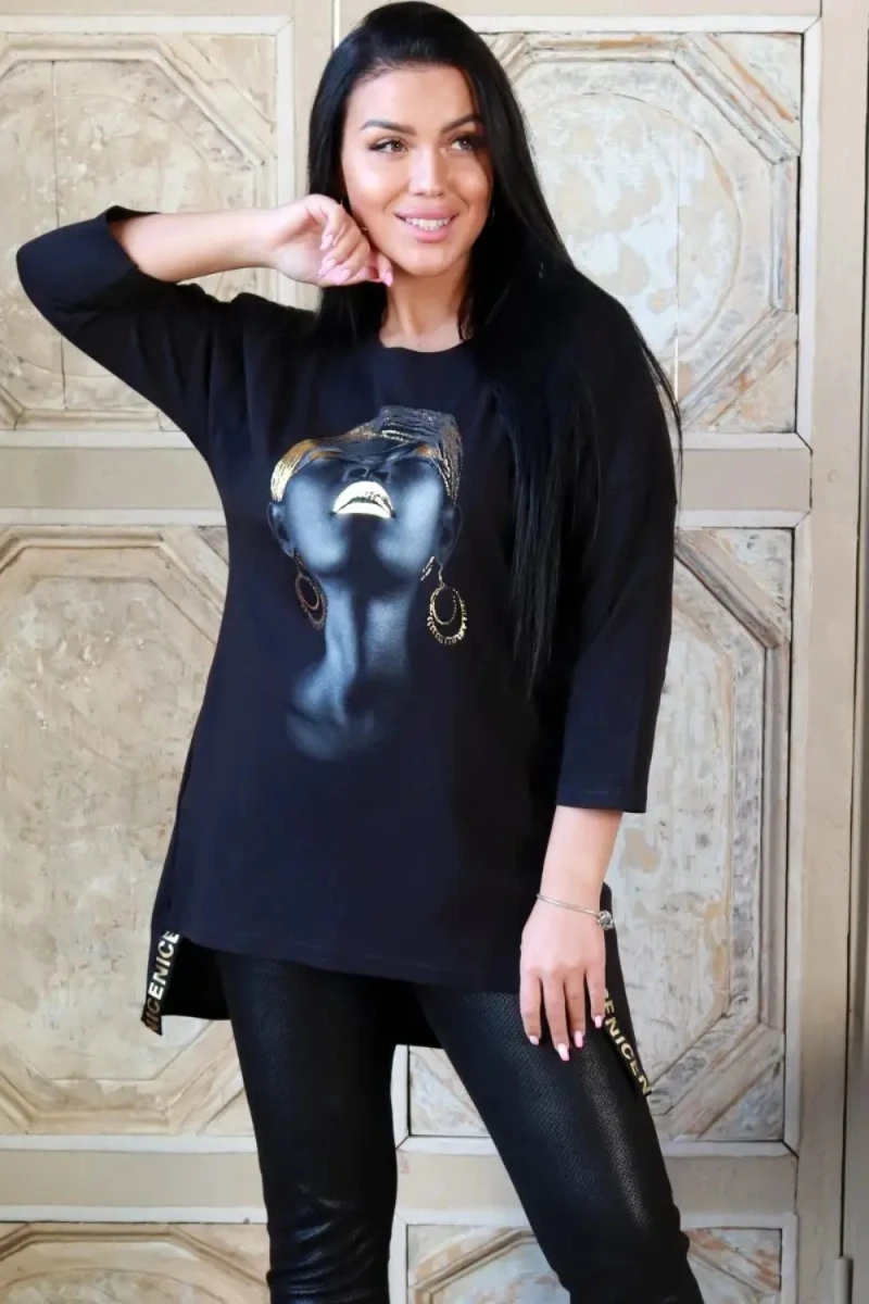 Туника 7164 (черный+девушка)