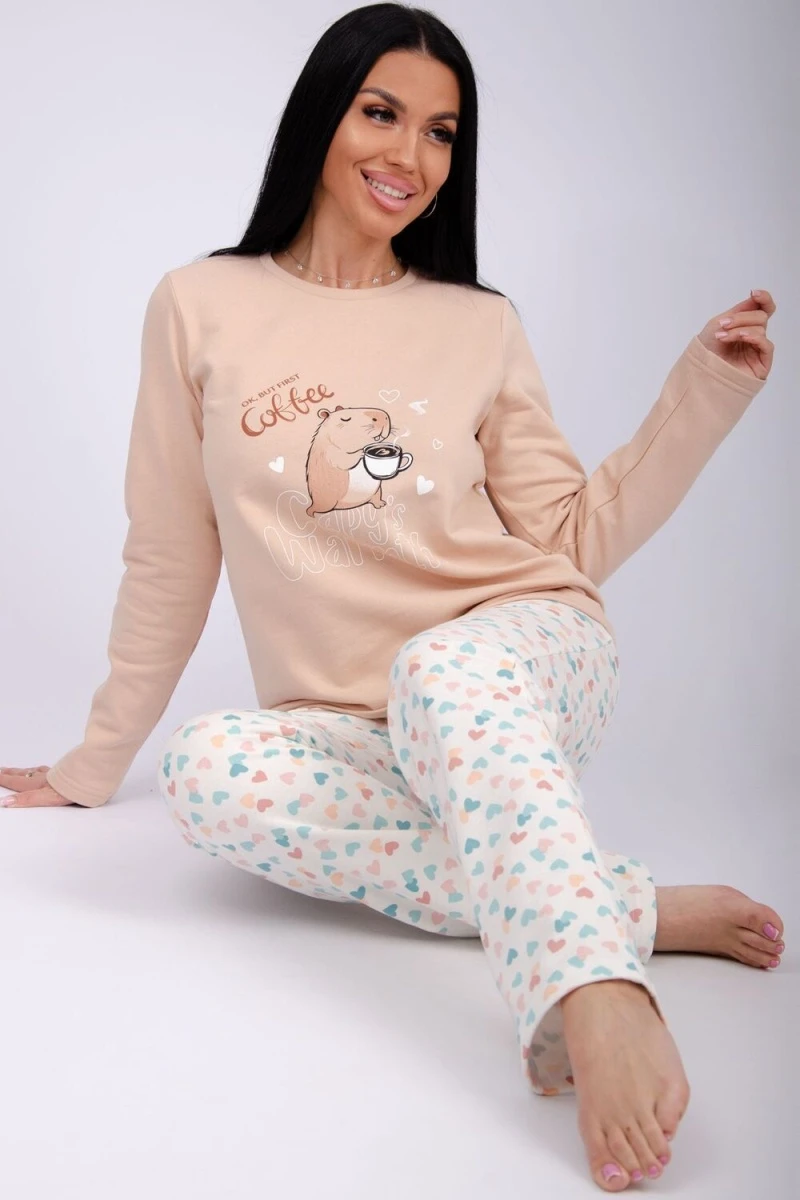 Пижама с брюками Кофебара (кофейный)