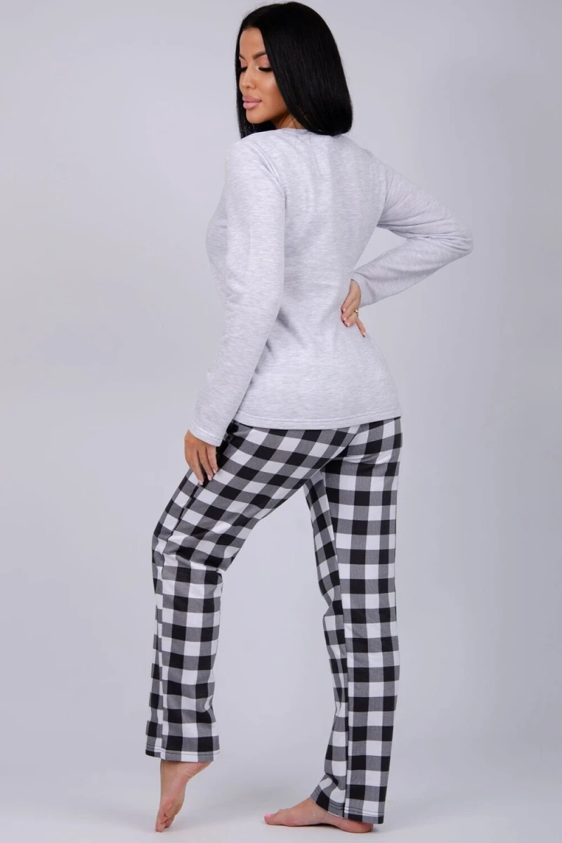 Пижама с брюками Карты (светло-серый меланж)