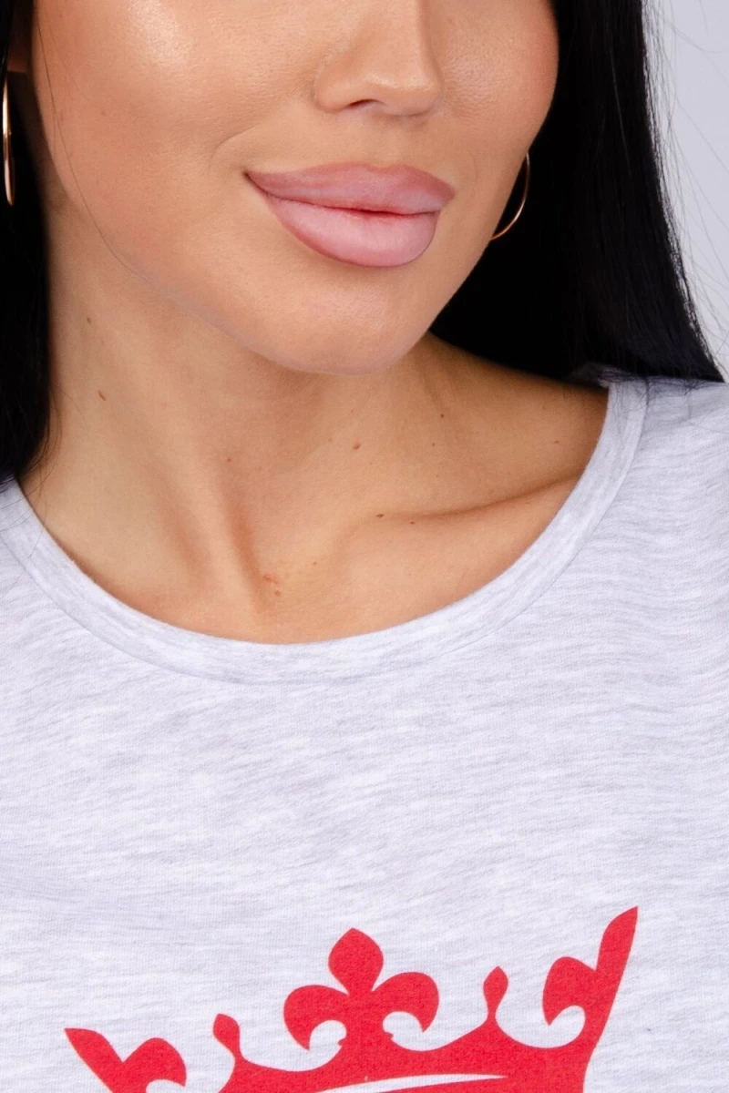 Пижама с брюками Карты (светло-серый меланж)