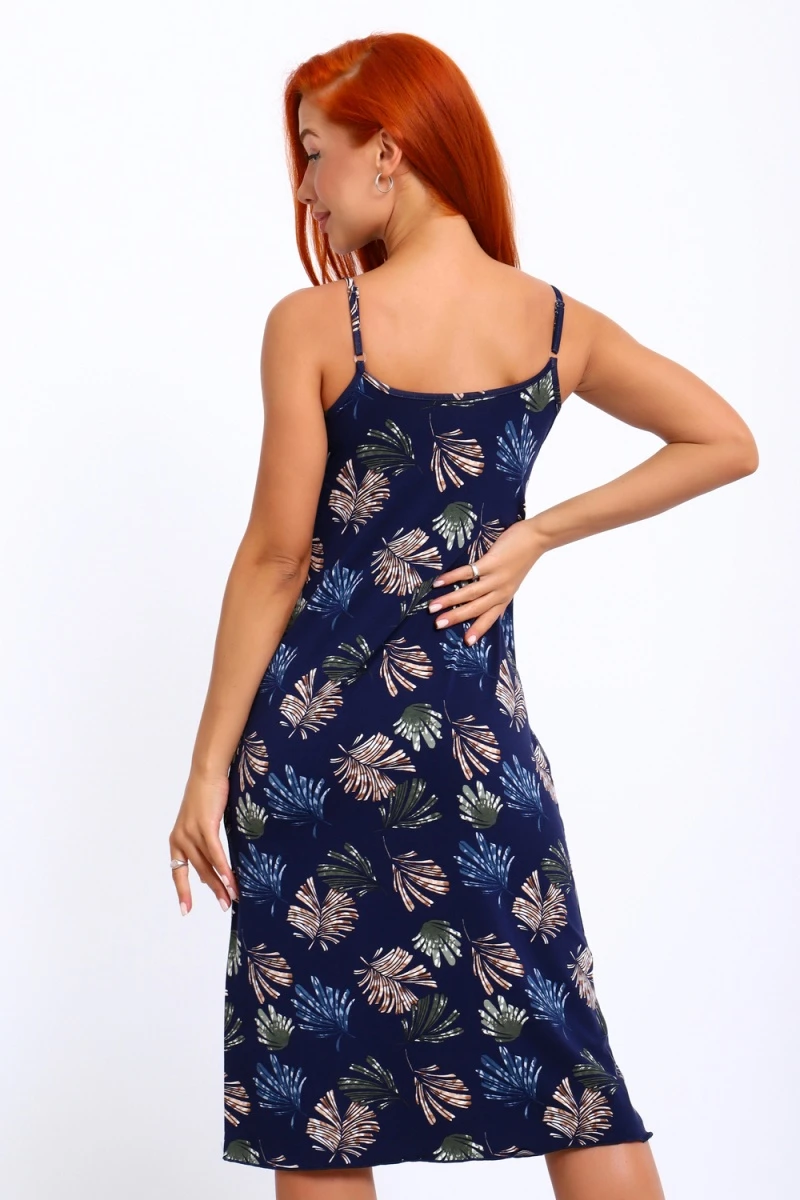 Сорочка ГАБРИЭЛЬ -2 (листья темно-синий)