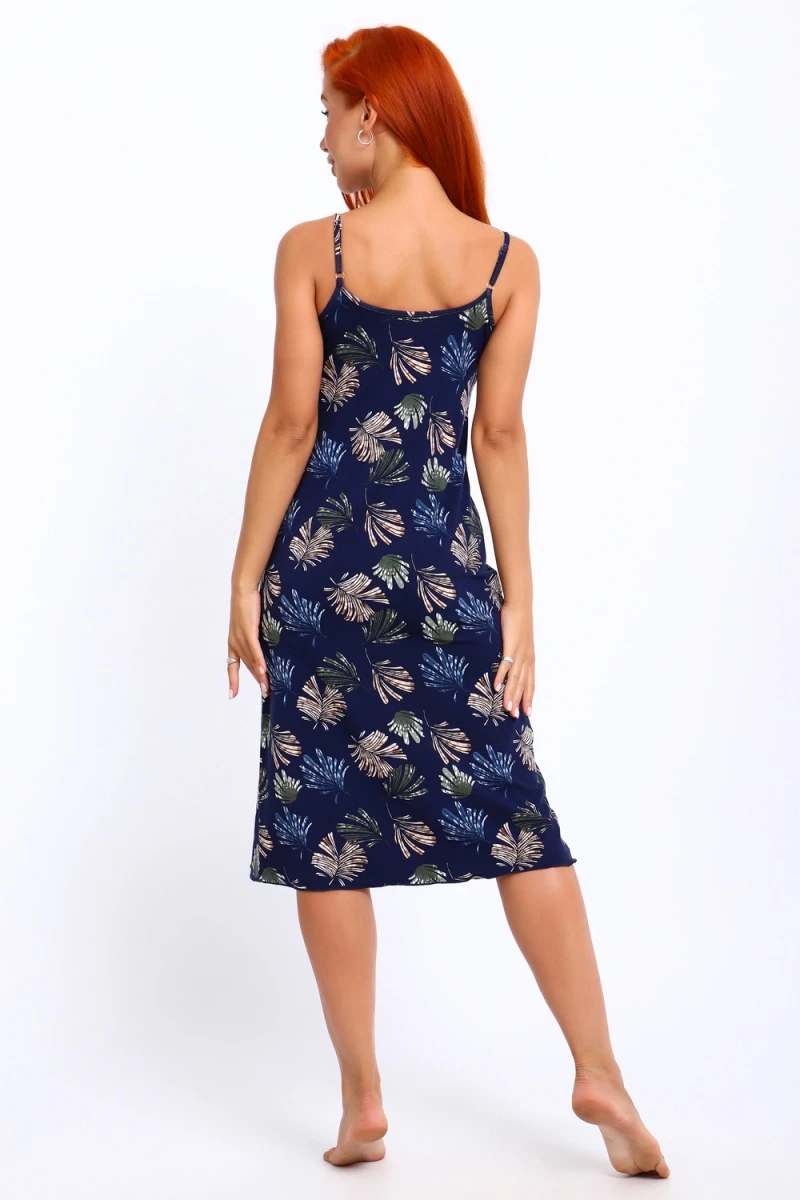 Сорочка ГАБРИЭЛЬ -2 (листья темно-синий)