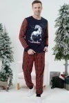 Пижама с брюками 7290 (лошадь+красно-синяя клетка)