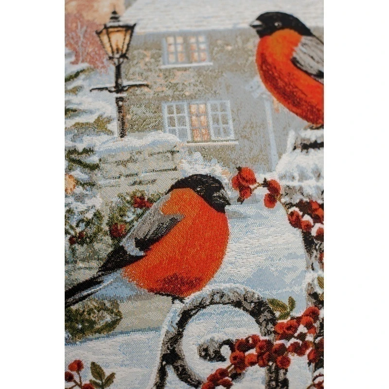 Наволочка декоративная 45х45 Снегирь с фонарем (красный)