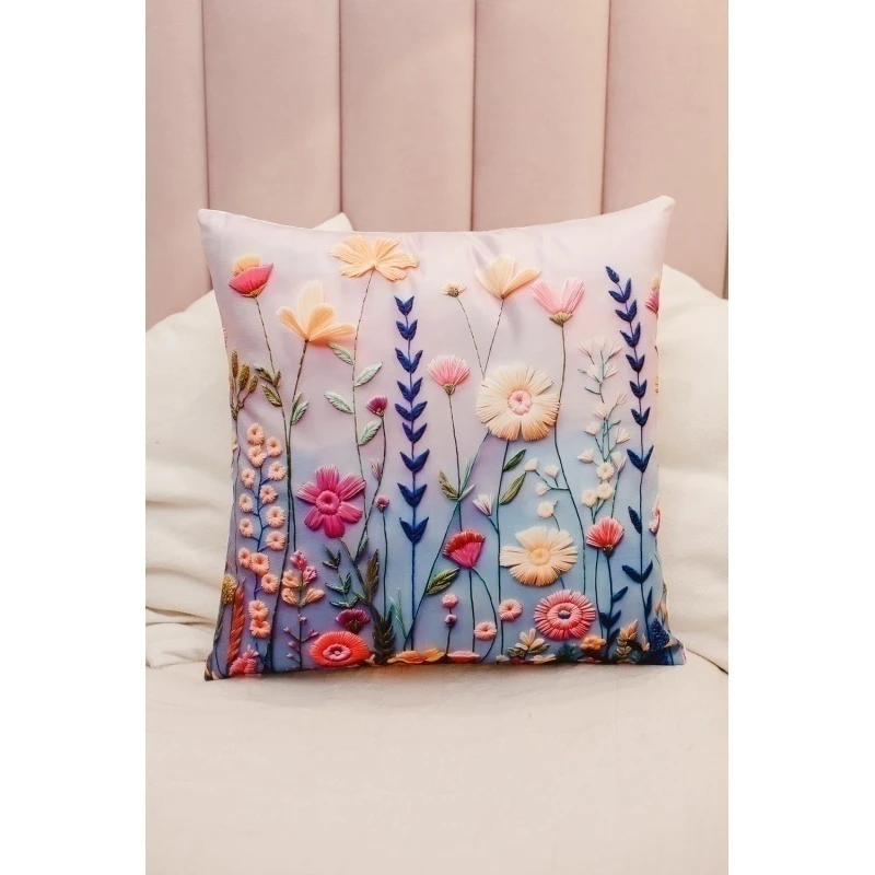 Наволочка декоративная декоративная 1 шт 3D эффект (голубой)