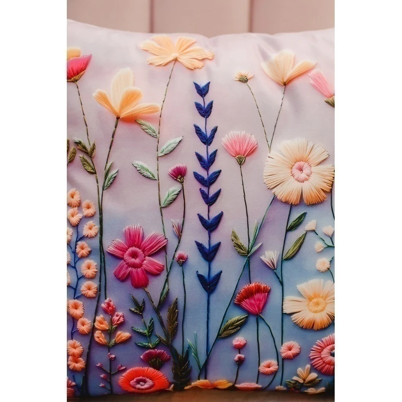 Наволочка декоративная декоративная 1 шт 3D эффект (голубой)