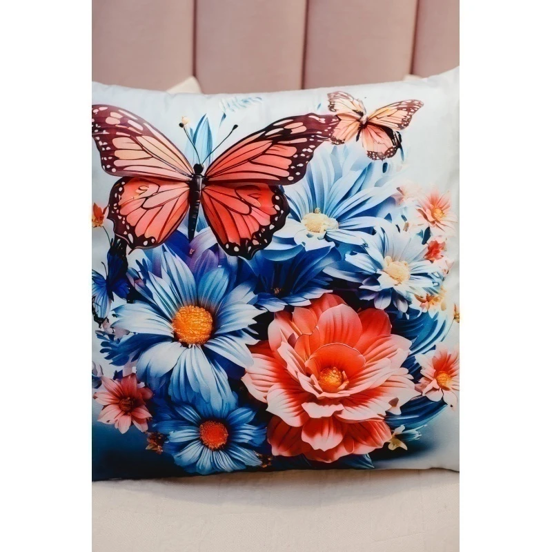 Наволочка декоративная декоративная 2 шт 3D эффект (синий)