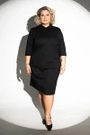 Платье с пайеточным воротом (черный)