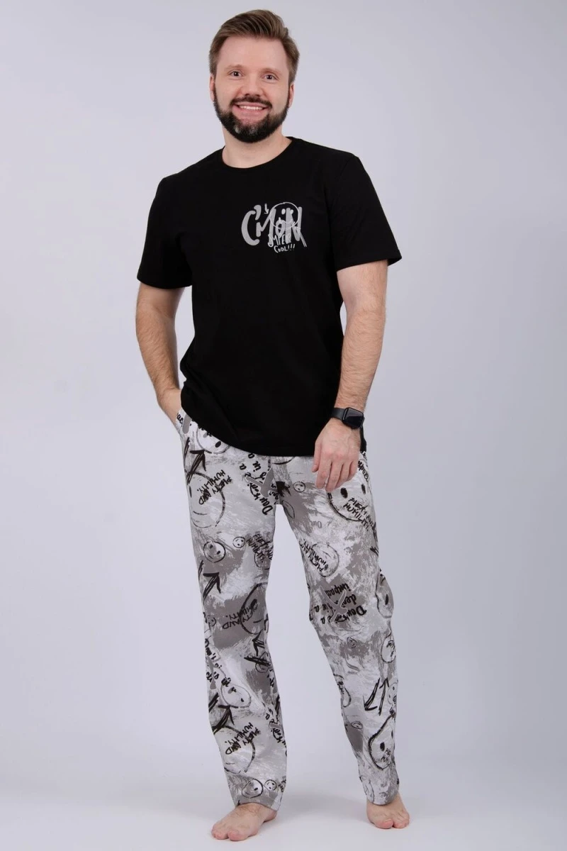 Пижама с брюками Неро (черный)