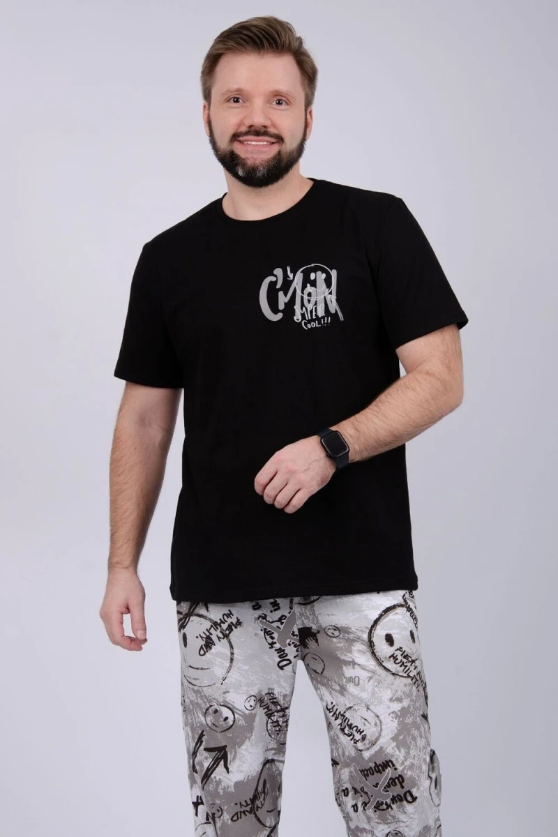 Пижама с брюками Неро (черный)