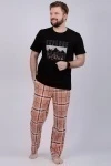 Пижама с брюками Альпы 2 (черный/коричневый)
