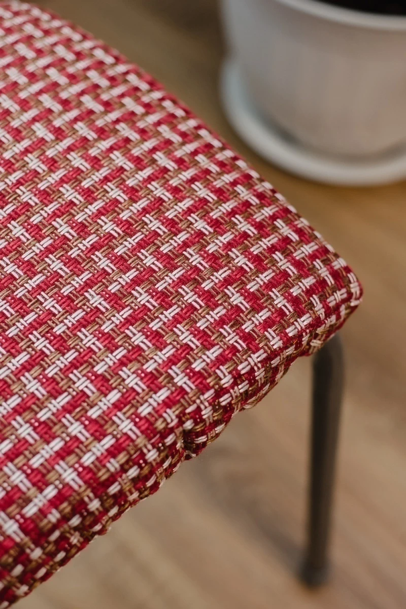 Чехол на стул 2 шт Плетенка черный (красный)