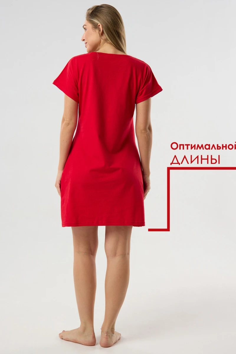 Туника новогодняя домашняя большие размеры Туж-гном (красный)