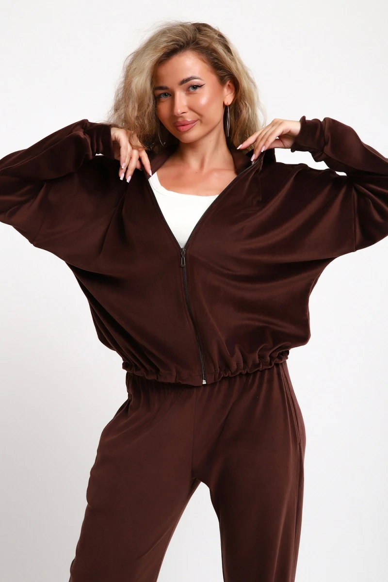 Костюм с брюками 061 (коричневый)