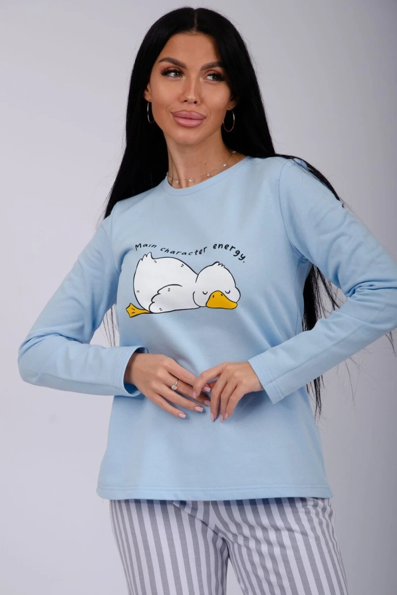 Пижама с брюками Ути-пути (голубой)