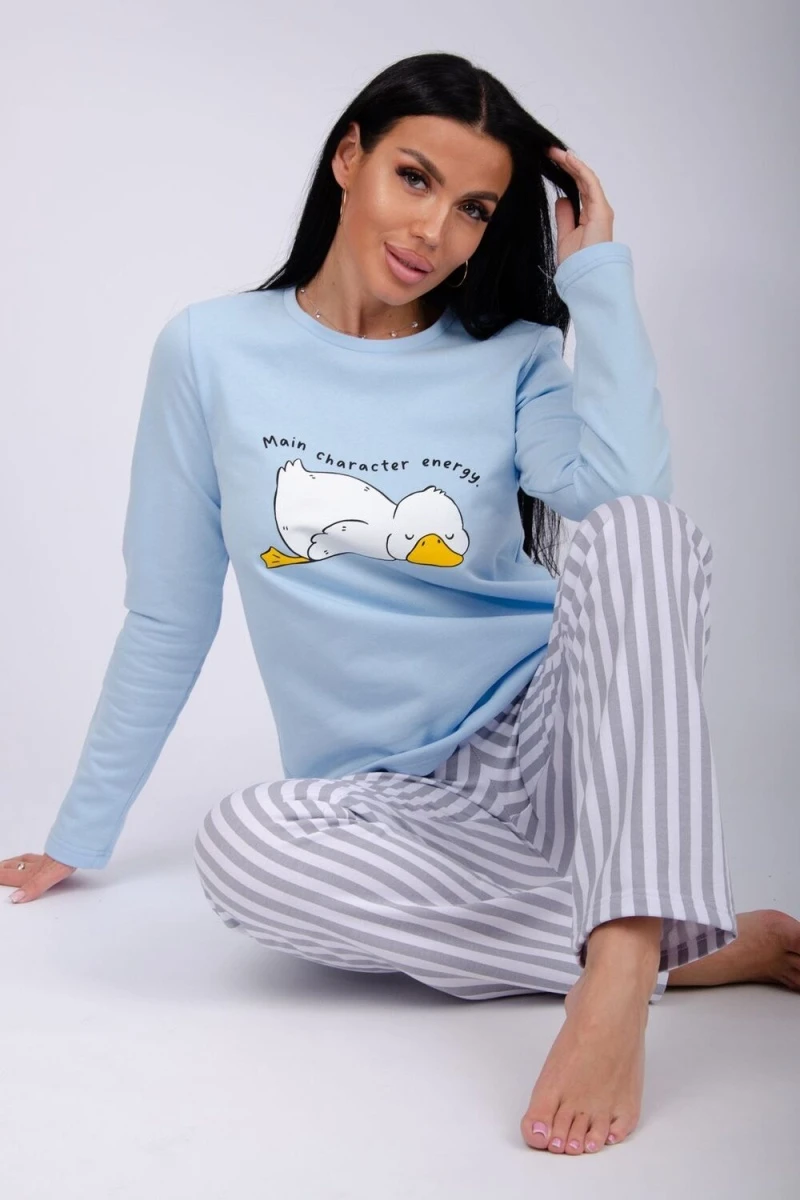 Пижама с брюками Ути-пути (голубой)