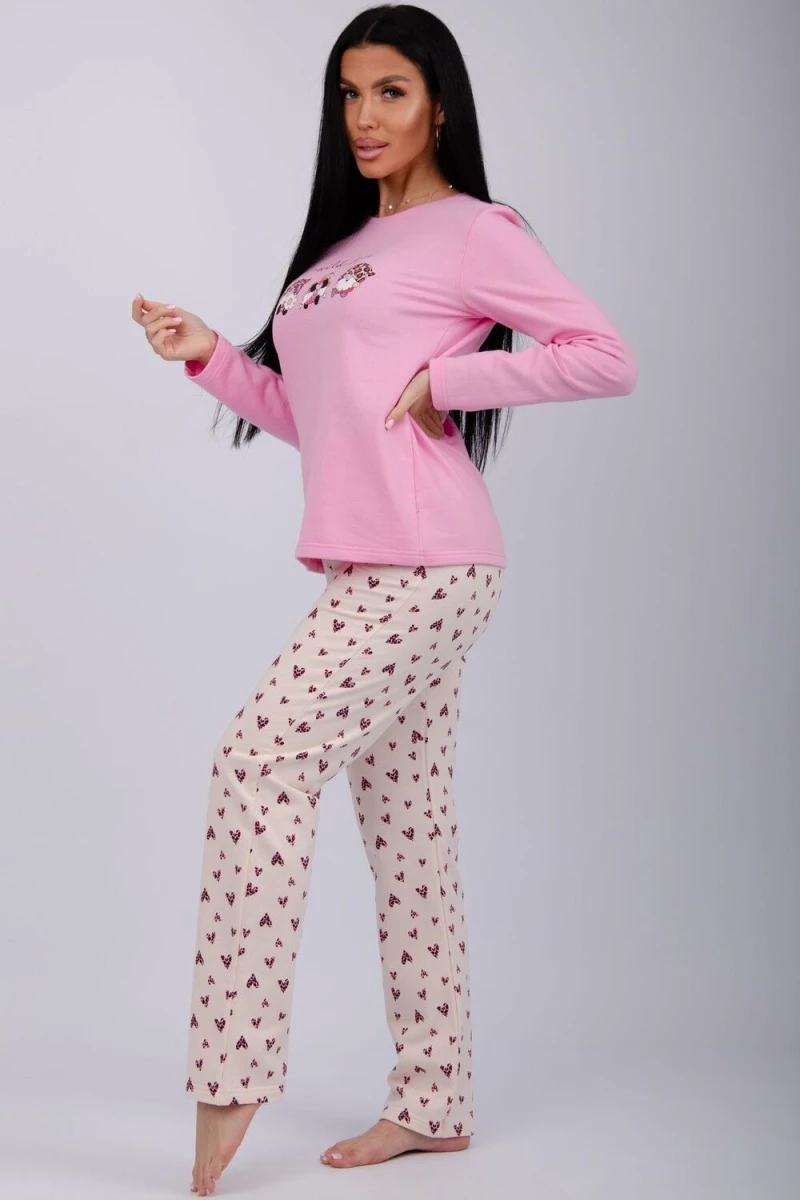 Пижама с брюками Гномы (розовый)