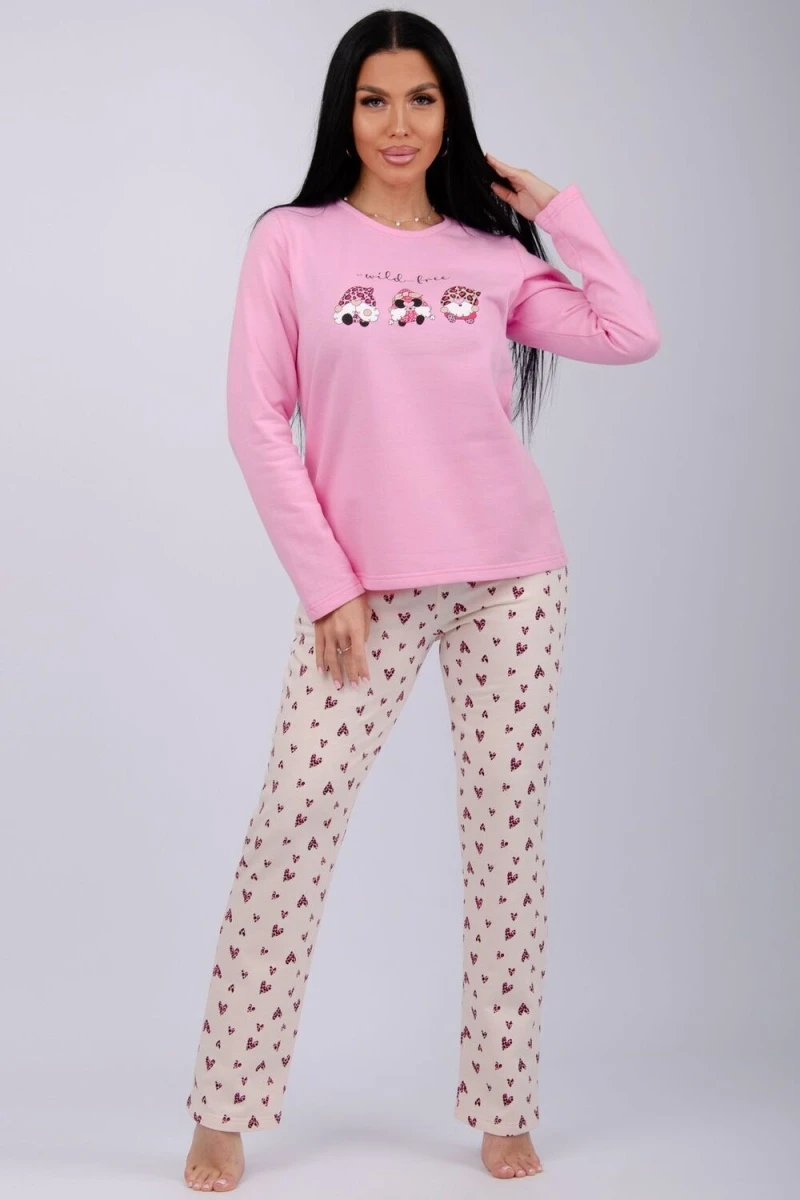 Пижама с брюками Гномы (розовый)