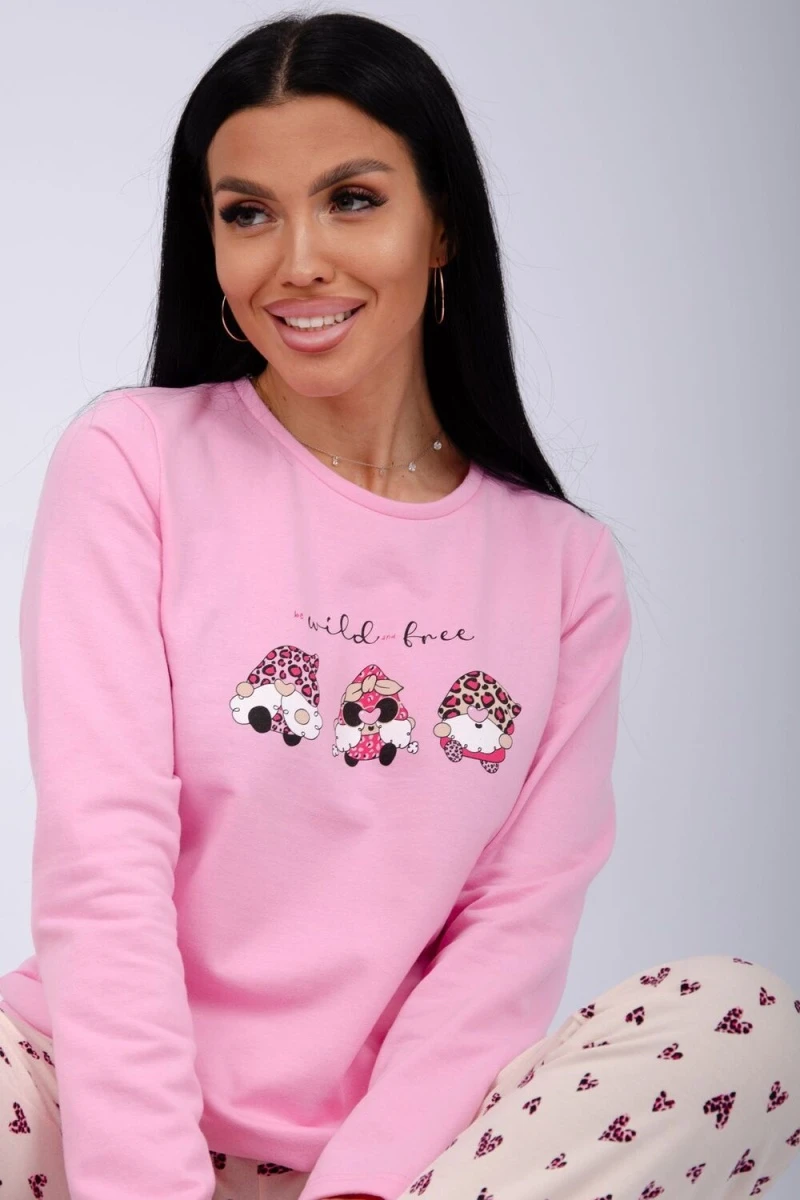 Пижама с брюками Гномы (розовый)