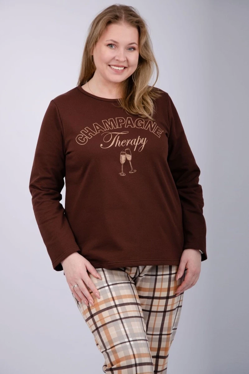 Пижама с брюками Голди (шоколадный)