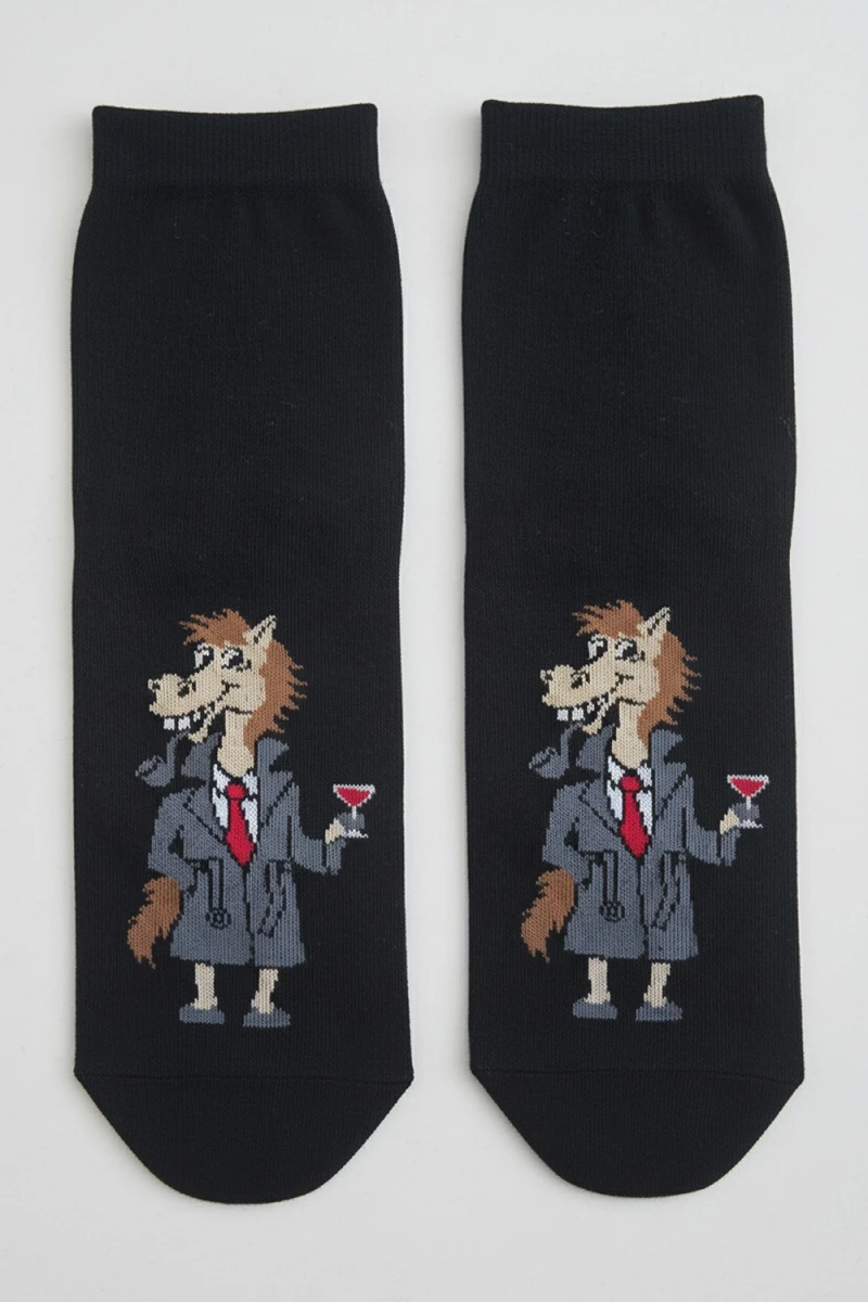 Носки стандарт Конь в пальто (черный)