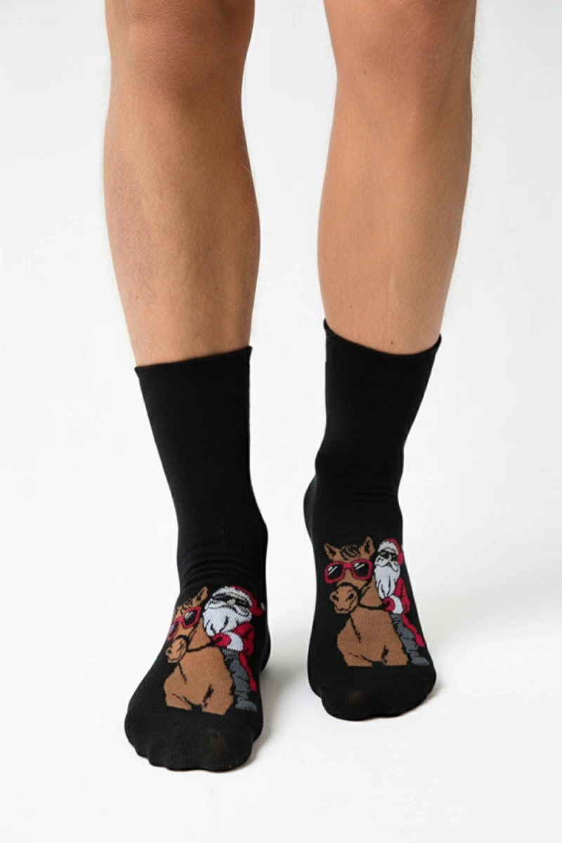 Носки стандарт Мороз на коне (черный)