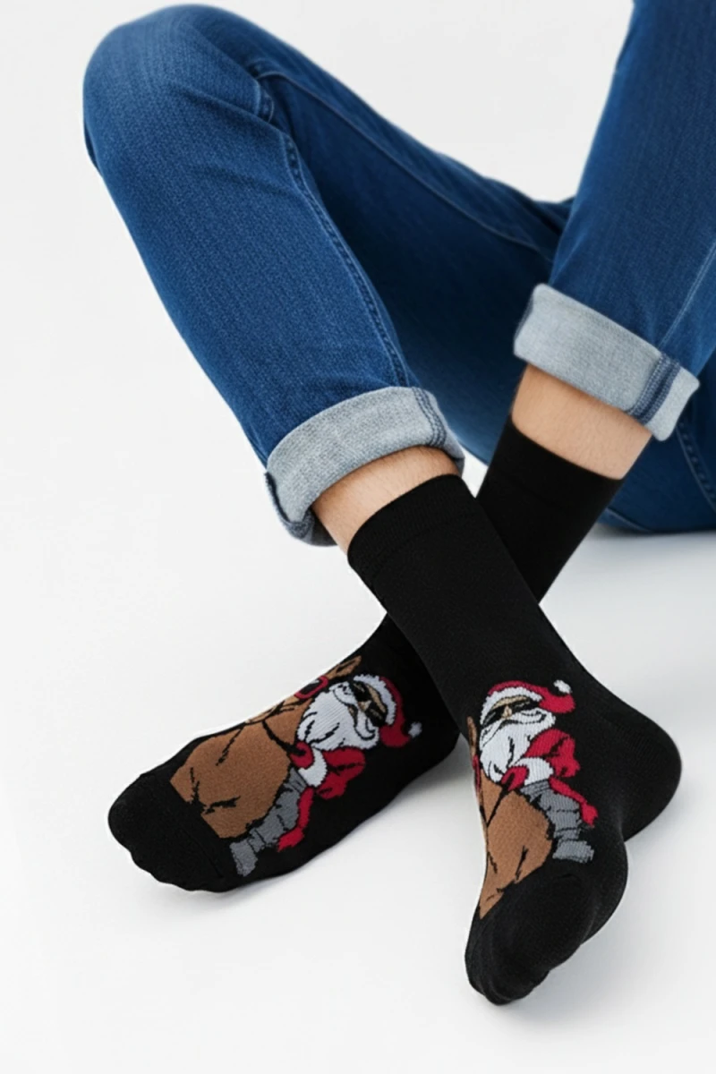 Носки стандарт Мороз на коне (черный)