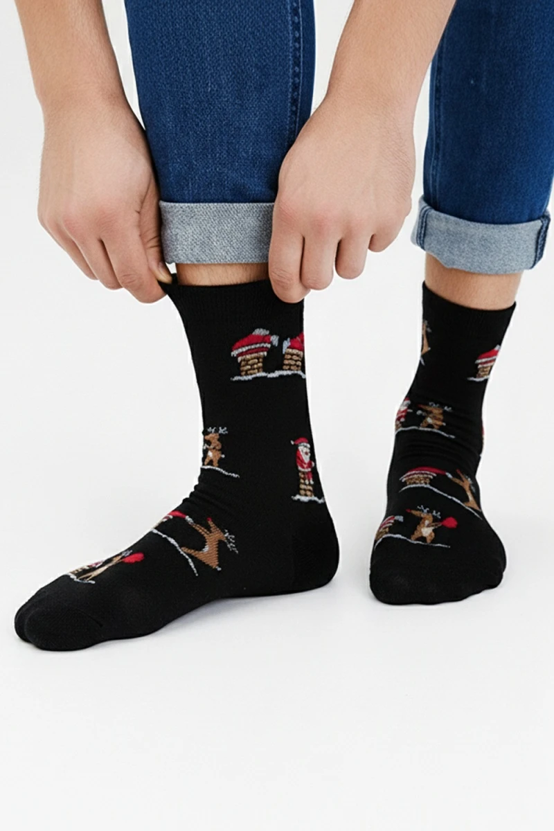 Носки стандарт Новогодняя история (черный)