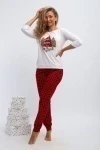 Пижама с брюками П162 Нарядные Ёлочки (красный,белый)