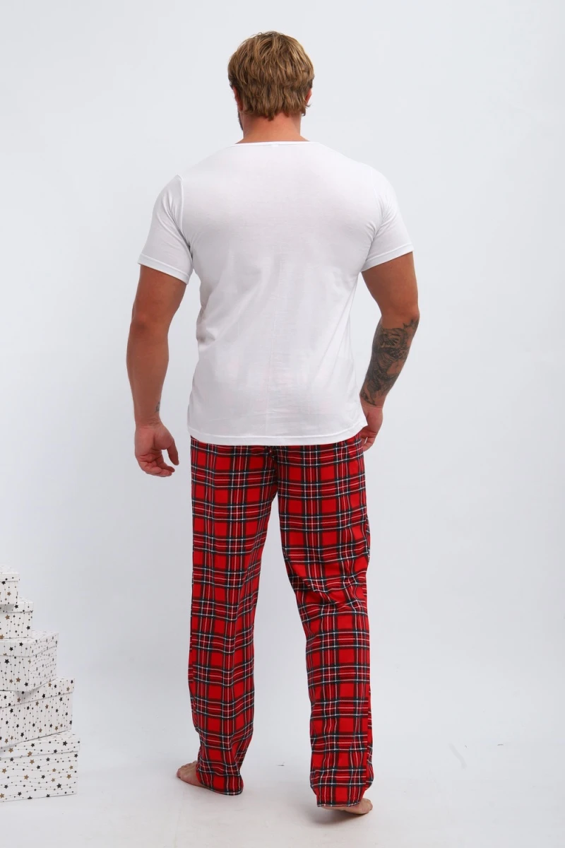Пижама с брюками П218 Новый Год (красный,белый)