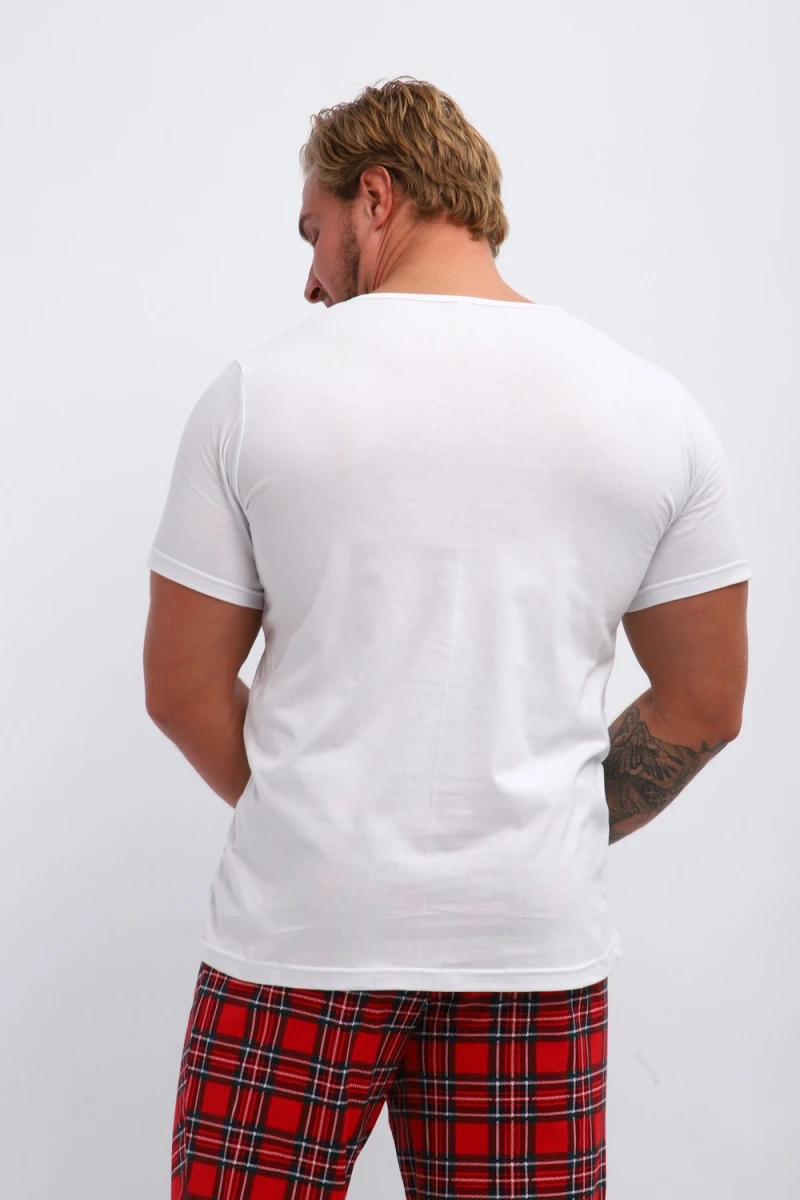 Пижама с брюками П218 Новый Год (красный,белый)