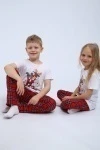 Детская пижама с брюками П328 Новый Год (красный,белый)