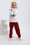 Детская пижама с брюками П324 Нарядные Ёлочки (красный,белый)