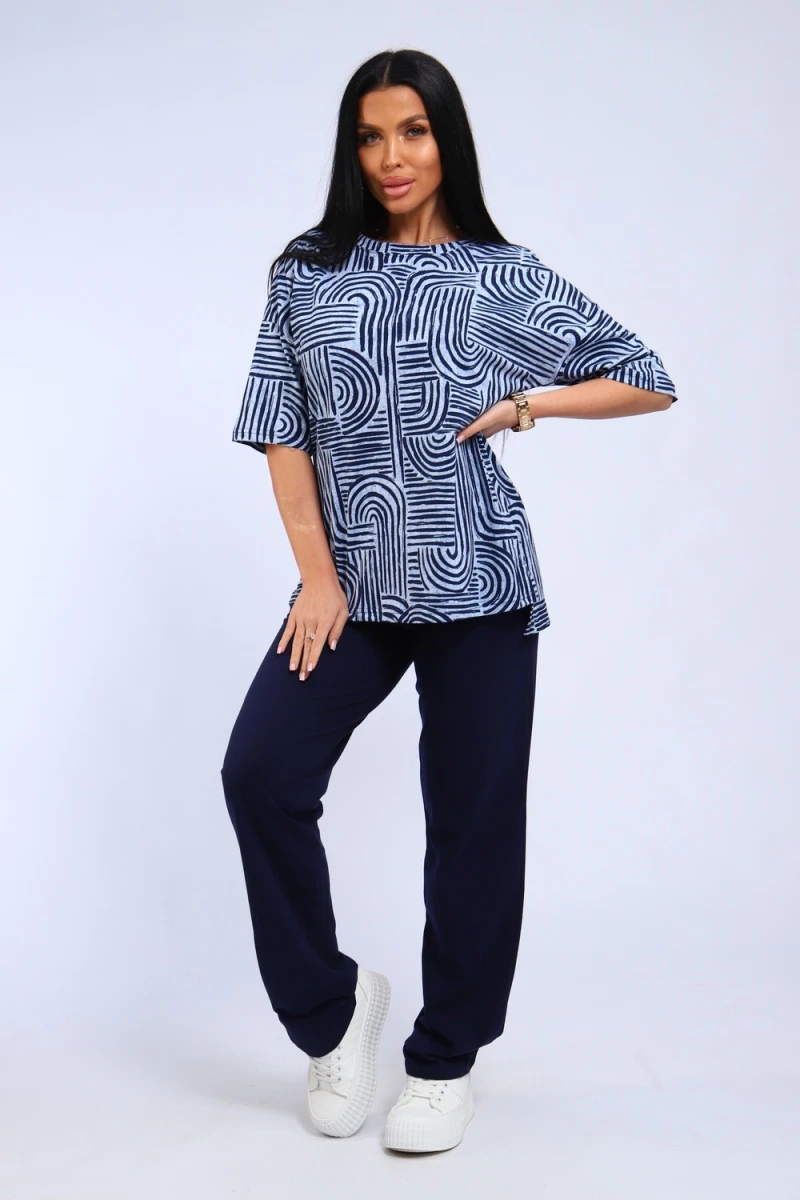 Костюм с брюками 344 (голубой)