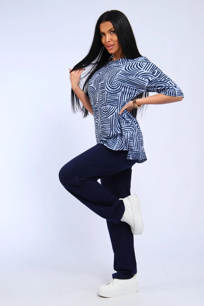 Костюм с брюками 344 (голубой)