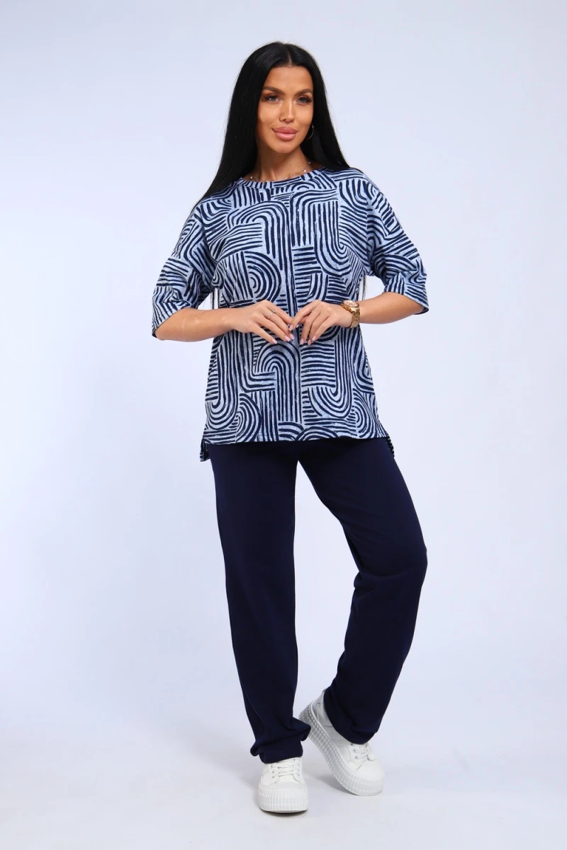 Костюм с брюками 344 (голубой)