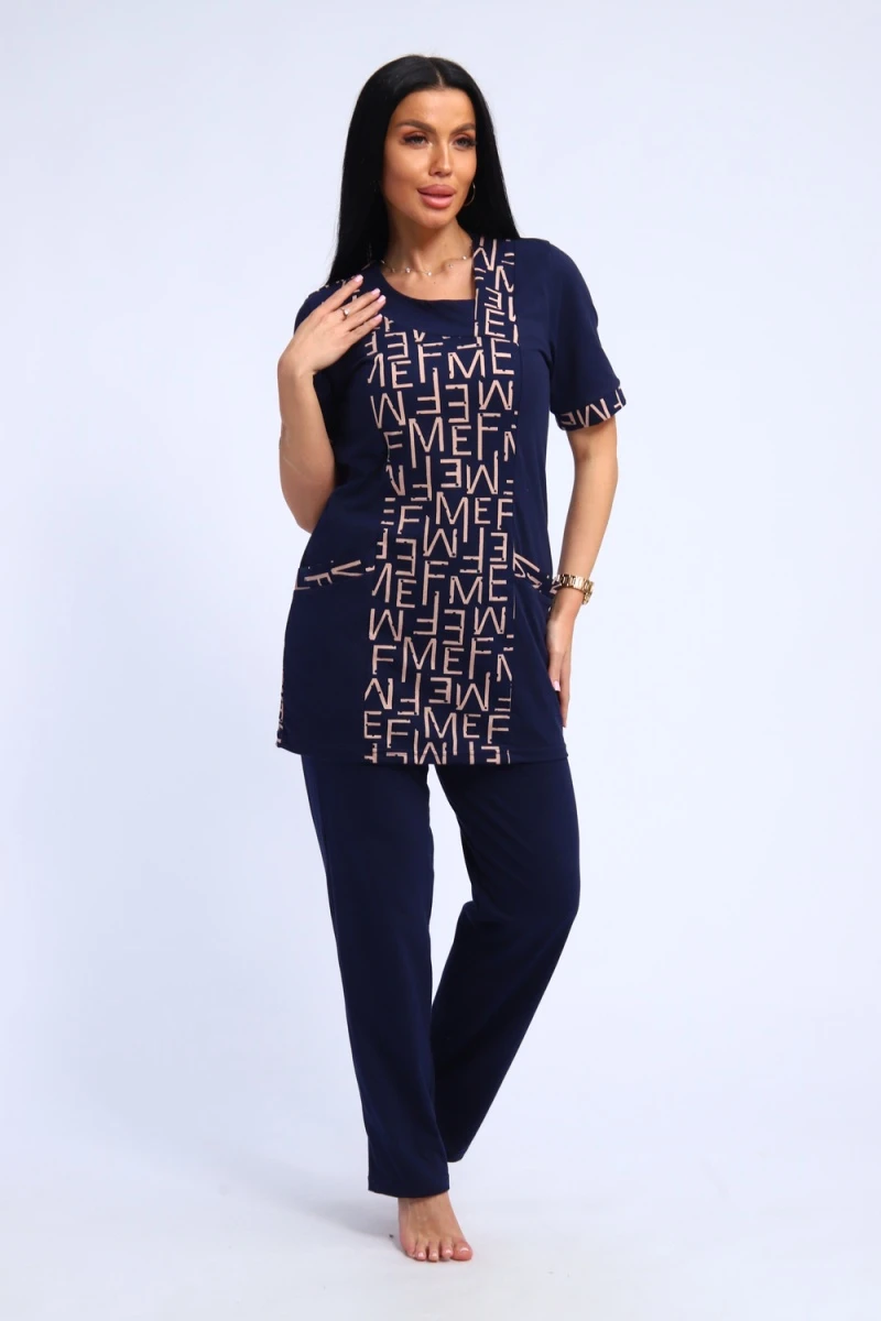 Костюм с брюками 346 (темно-синий)