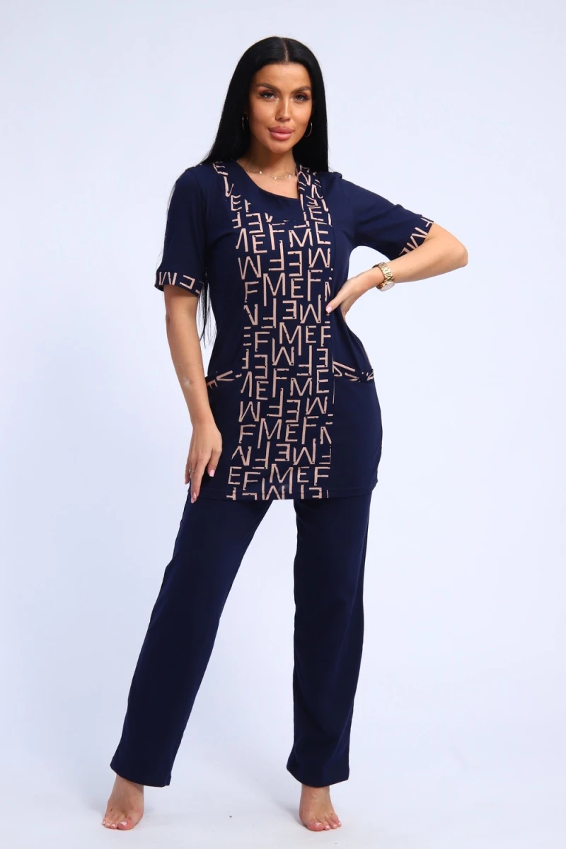 Костюм с брюками 346 (темно-синий)