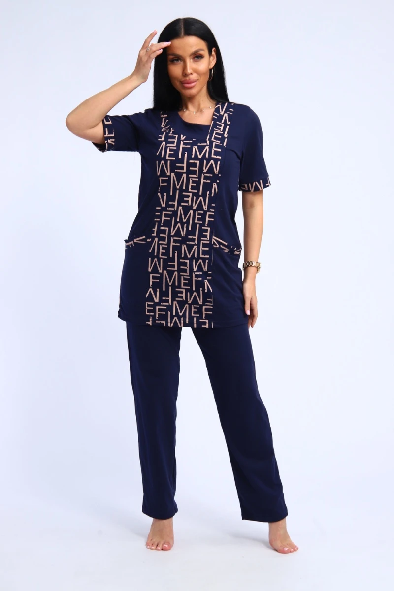 Костюм с брюками 346 (темно-синий)