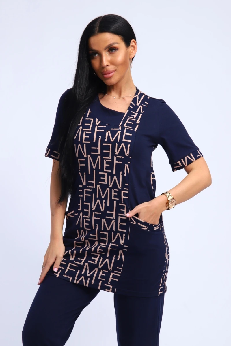 Костюм с брюками 346 (темно-синий)