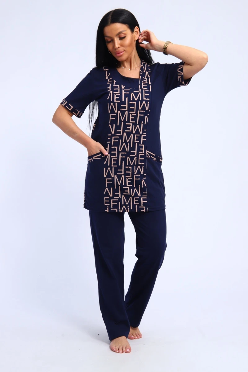 Костюм с брюками 346 (темно-синий)