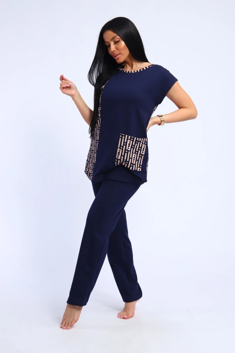 Костюм с брюками 345 (темно-синий)