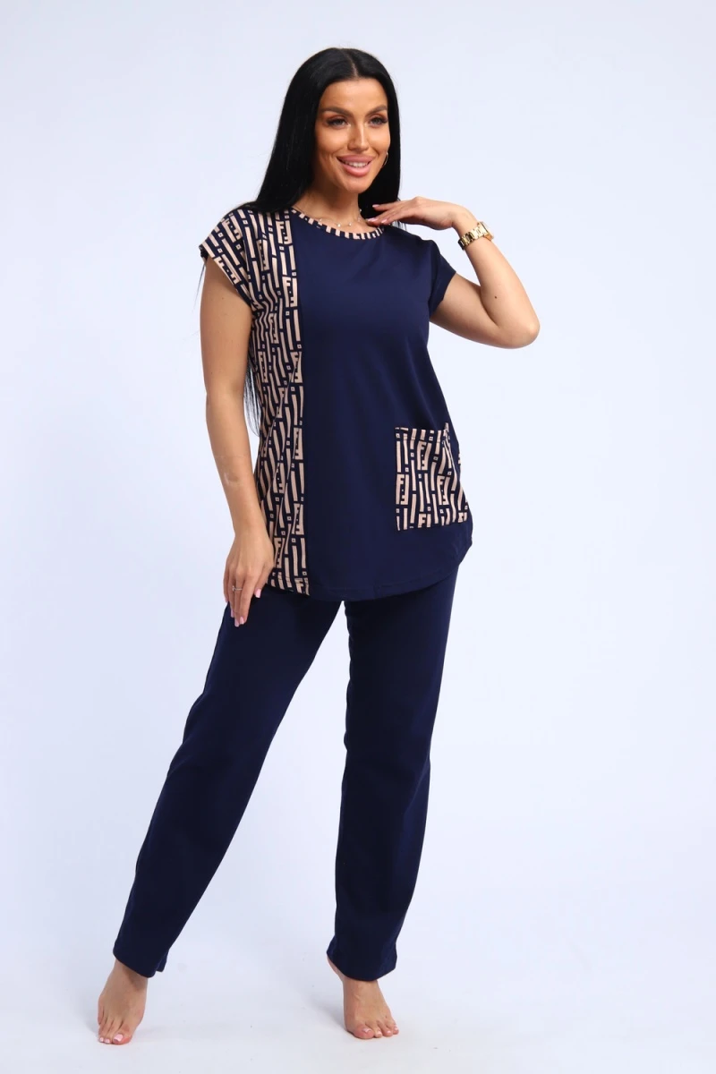 Костюм с брюками 345 (темно-синий)