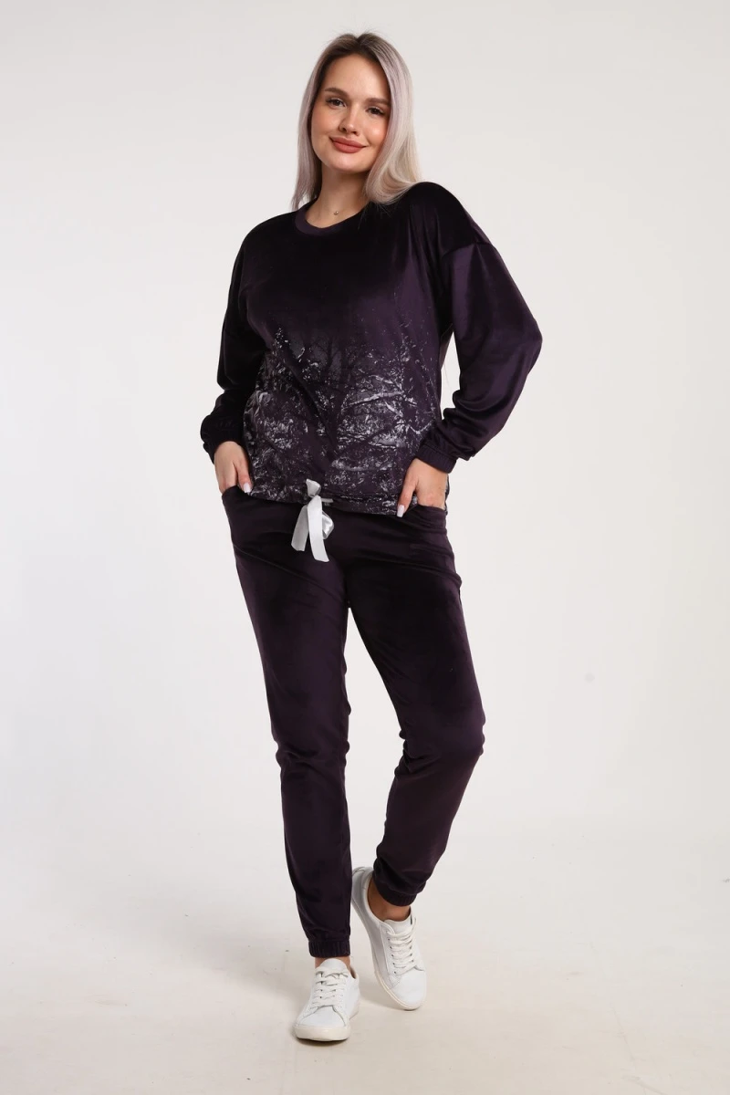 Костюм с брюками 633 Зимушка (баклажан)