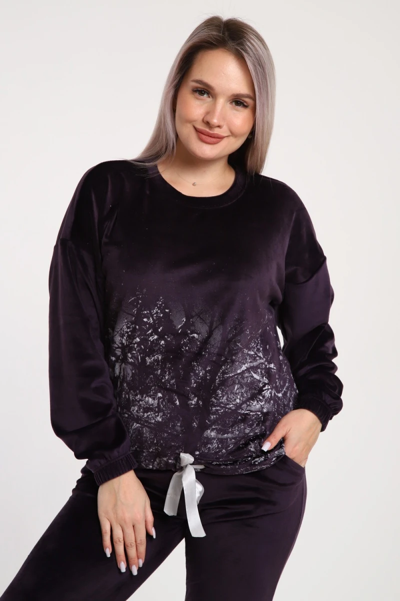 Костюм с брюками 633 Зимушка (баклажан)