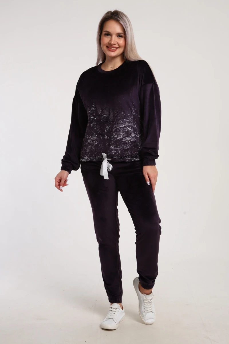 Костюм с брюками 633 Зимушка (баклажан)